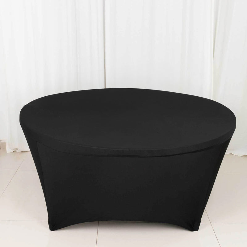 Round Stretch Spandex Tablecloth 6ft Fitted Table Cover for 72 inch Tables