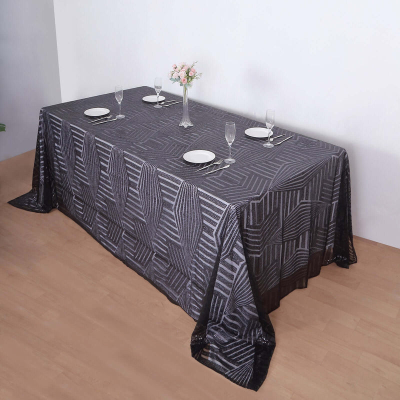 Seamless Diamond Sequin Rectangular Tablecloth 90