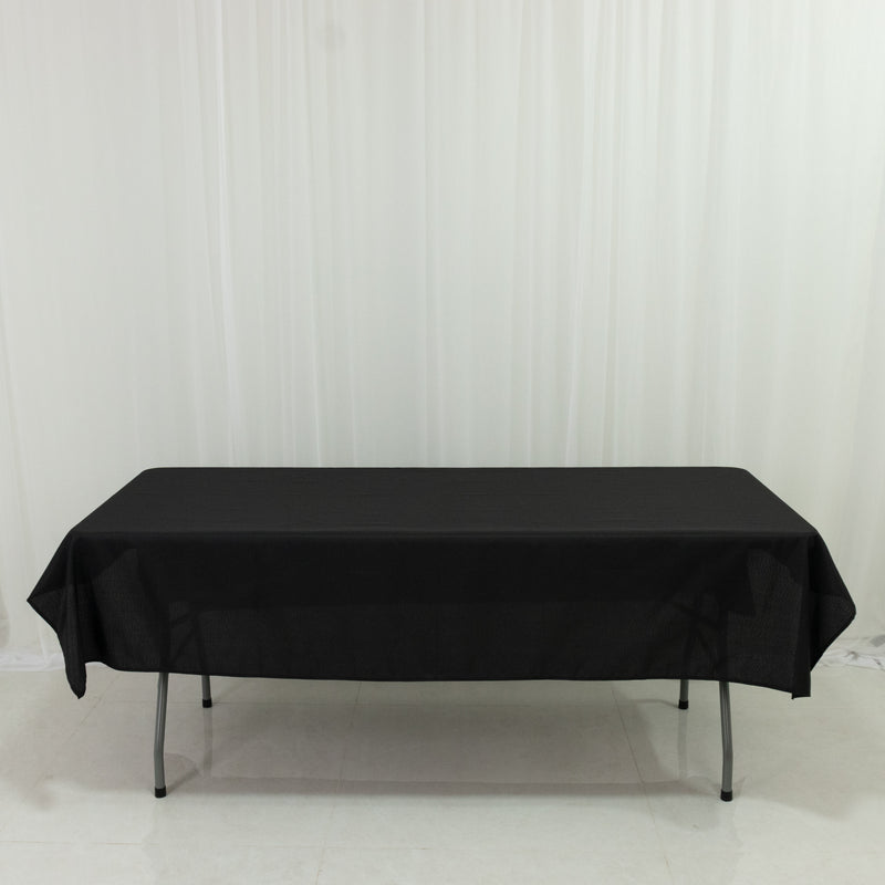 Black Polyester Rectangle Tablecloth 60