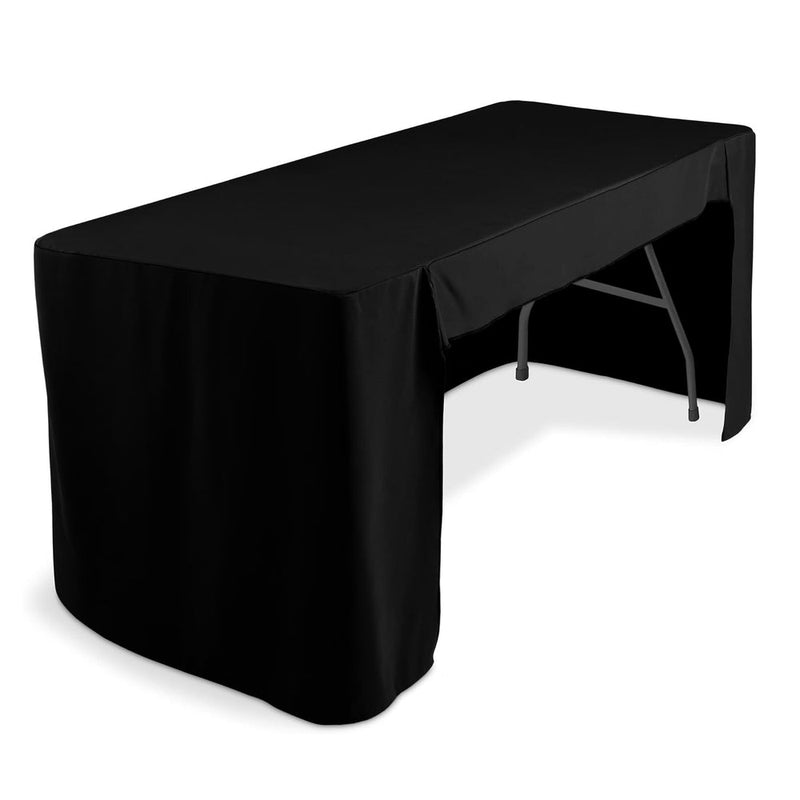 Open Back Fitted Polyester Rectangular Tablecloth 6ft Trade Show Table Cover for 72