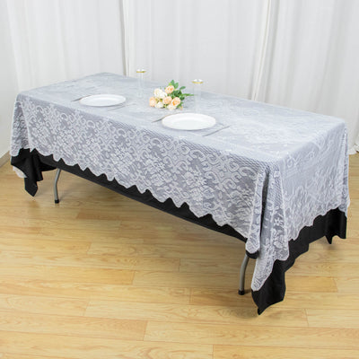 rectangle tablecloth, polyester tablecloths, lace tablecloth rectangle, floral tablecloth, vintage lace tablecloths#color_parent