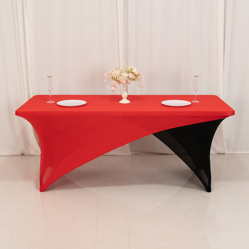 Cross Over Stretch Spandex Table Cover 6ft Rectangular Fitted Tablecloth for 72