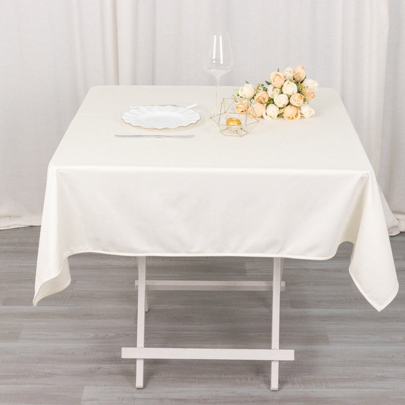 Premium Scuba Square Tablecloth, Wrinkle Free Polyester Seamless Tablecloth 54