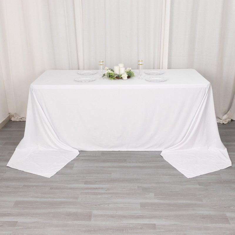 Premium Scuba Rectangular Tablecloth, Wrinkle Free Polyester Seamless Tablecloth 90