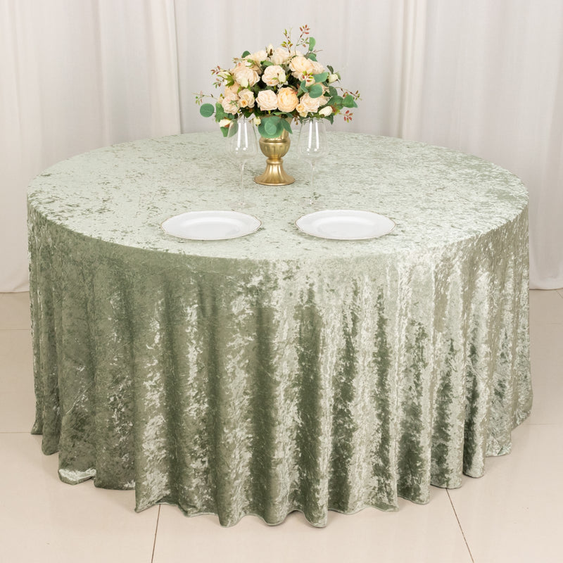 Seamless Premium Crushed Velvet Round Tablecloth 120