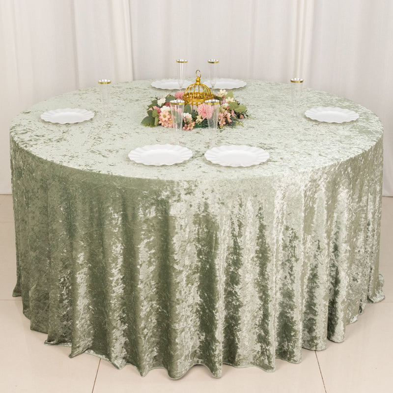 Premium Crushed Velvet Round Tablecloth 132