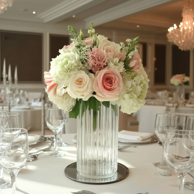 ribbed glass vases, glass vases, clear flower vases, glass vases, clear vases,  tall ribbed vases, cylinder vase#size_parent