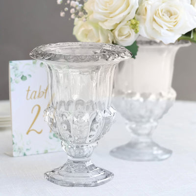 glass flower vases, roman vases, centerpiece vases, pedestal vases, flower urn vase#color_parent