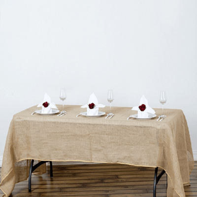 burlap tablecloth rectangle, rustic tablecloth, burlap table cover, natural tablecloth, jute tablecloth#size_parent