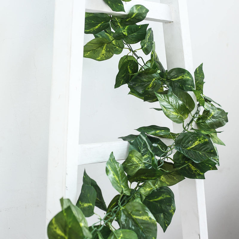 Green UV Protected Artificial Silk Ivy Leaf Garland Vine, Outdoor/Indoor 8ft