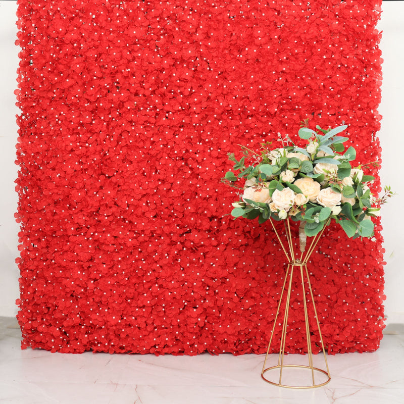 UV Protected Hydrangea Flower Wall Mat Backdrop 4 Artificial Panels 11 Sq ft.
