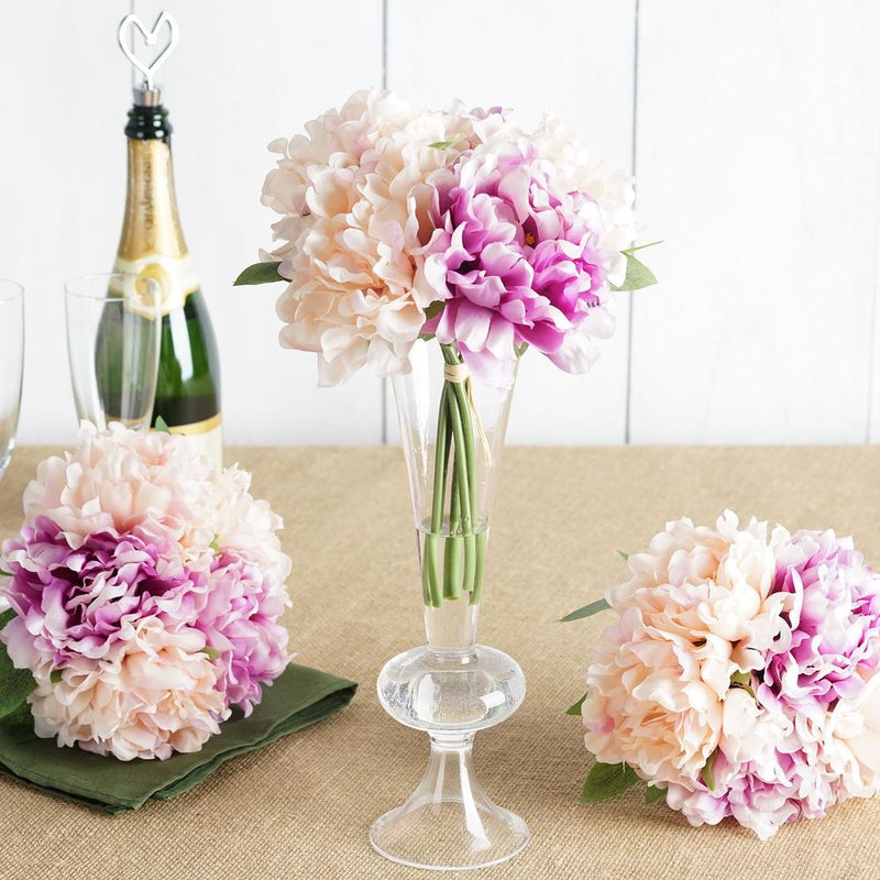 Real Touch Silk Peony Flower Bunch, Artificial Floral Bouquet Centerpiece 11