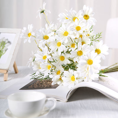 Artificial Flower Decoration, Fake Flower Decor, Faux Flowers, Synthetic Flowers, Artificial Daisies#color_white