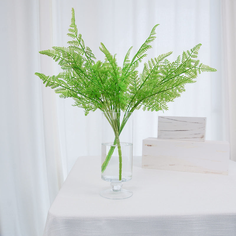 2 Stems | Green Artificial Asparagus Fern Leaf Plant Indoor Faux Spray