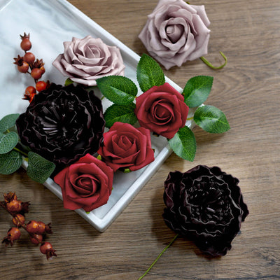 artificial peonies, artificial roses, foam flowers, artificial flower bouquet, craft flowers#color_parent