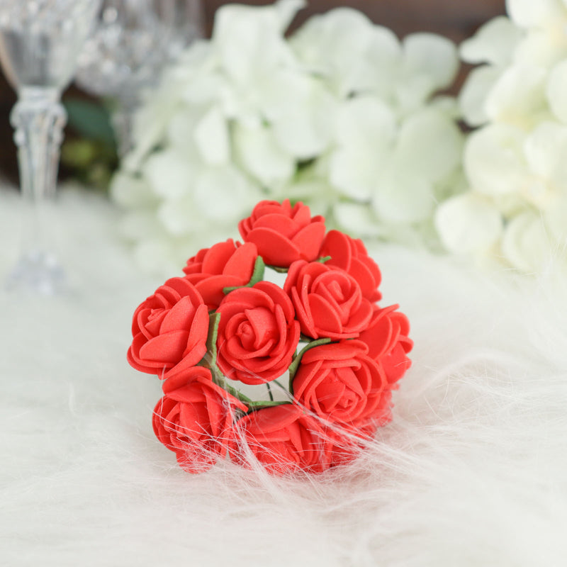 48 Roses Real Touch Artificial DIY Foam Rose Flowers With Stem, Craft Rose Buds 1