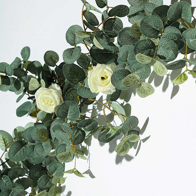 Artificial Garland, Greenery Garland, Leaf Garland, Decorative Vines, Faux Eucalyptus Garland#color_green