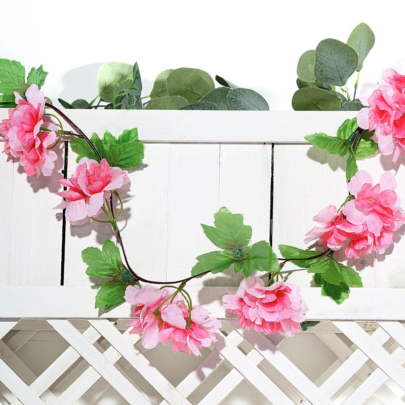 2 Pack Artificial Cherry Blossom Flower Garland 7ft