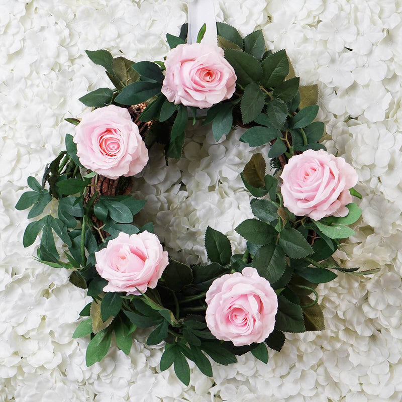 Real Touch Artificial Rose and Leaf Flower Garland Vine 6ft
