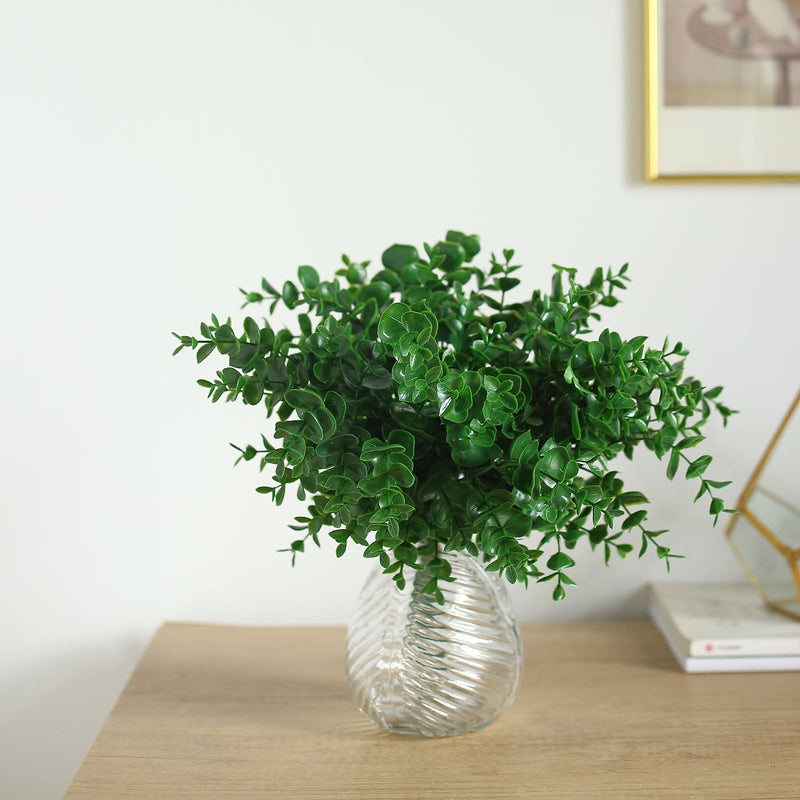 3 Stems | Artificial Eucalyptus Bush, Faux Greenery Bouquet Plants