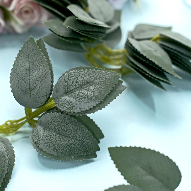 100 Pack Bulk Rose Leaves Artificial Greenery, Faux Rose Flower Leaves For DIY Wreath Garlands