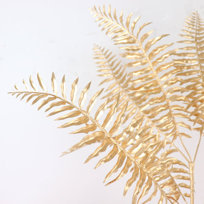 artificial fern leaf, gold leaves, gold leaf decoration, metallic leaves, artificial gold leaves#color_gold