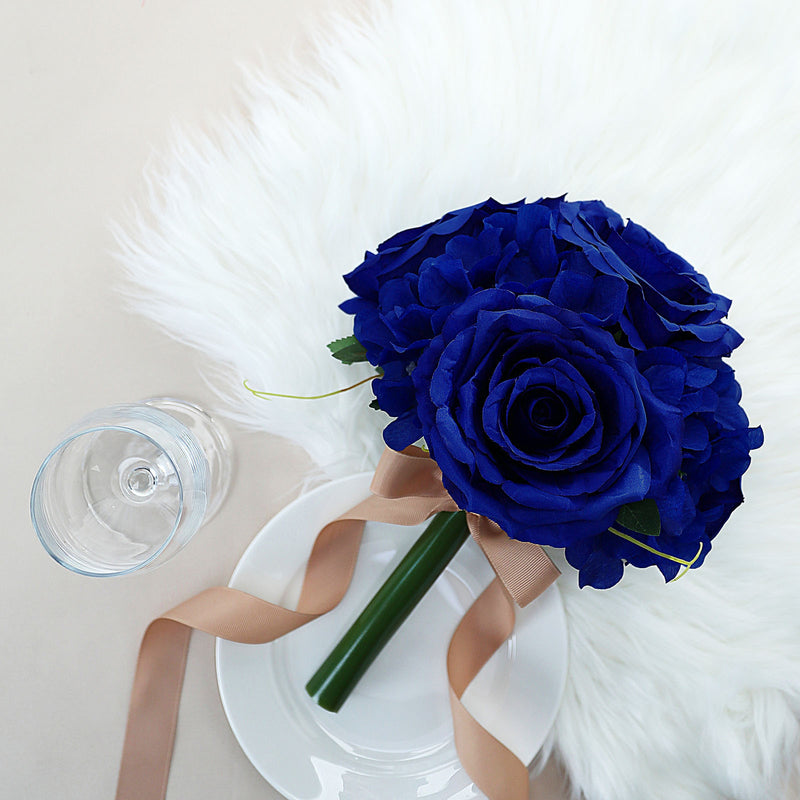 2 Bushes | Artificial Rose and Hydrangea Mixed Flowers, Silk Centerpiece Bouquets