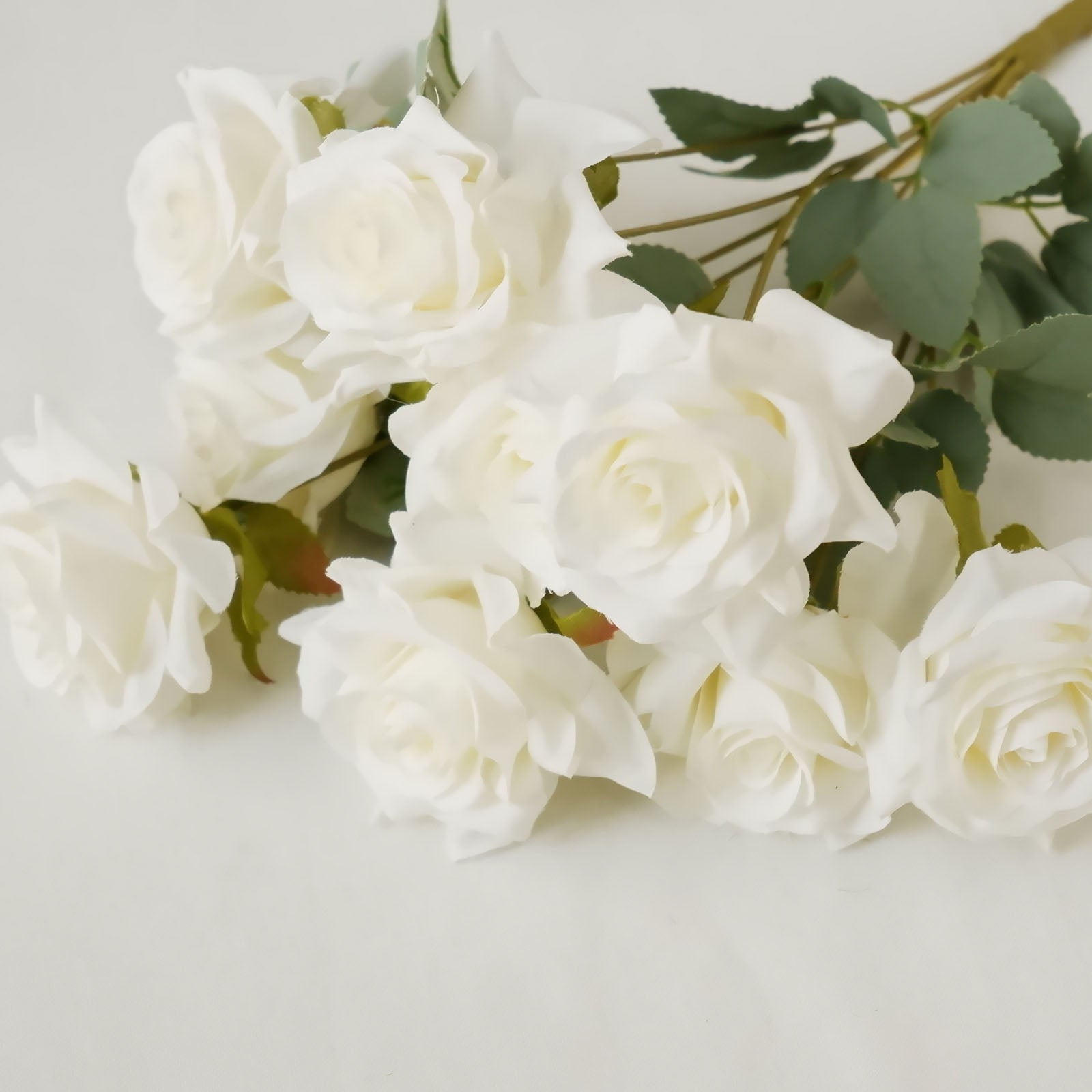 Artificial Silk Rose Flower, Real Touch Long Stem Flower Bouquet 18 ...