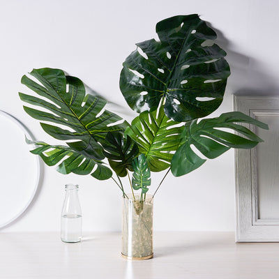 monstera leaf, artificial greenery, faux fern stems, artificial greenery stems, artificial plant stems#color_assorted-green