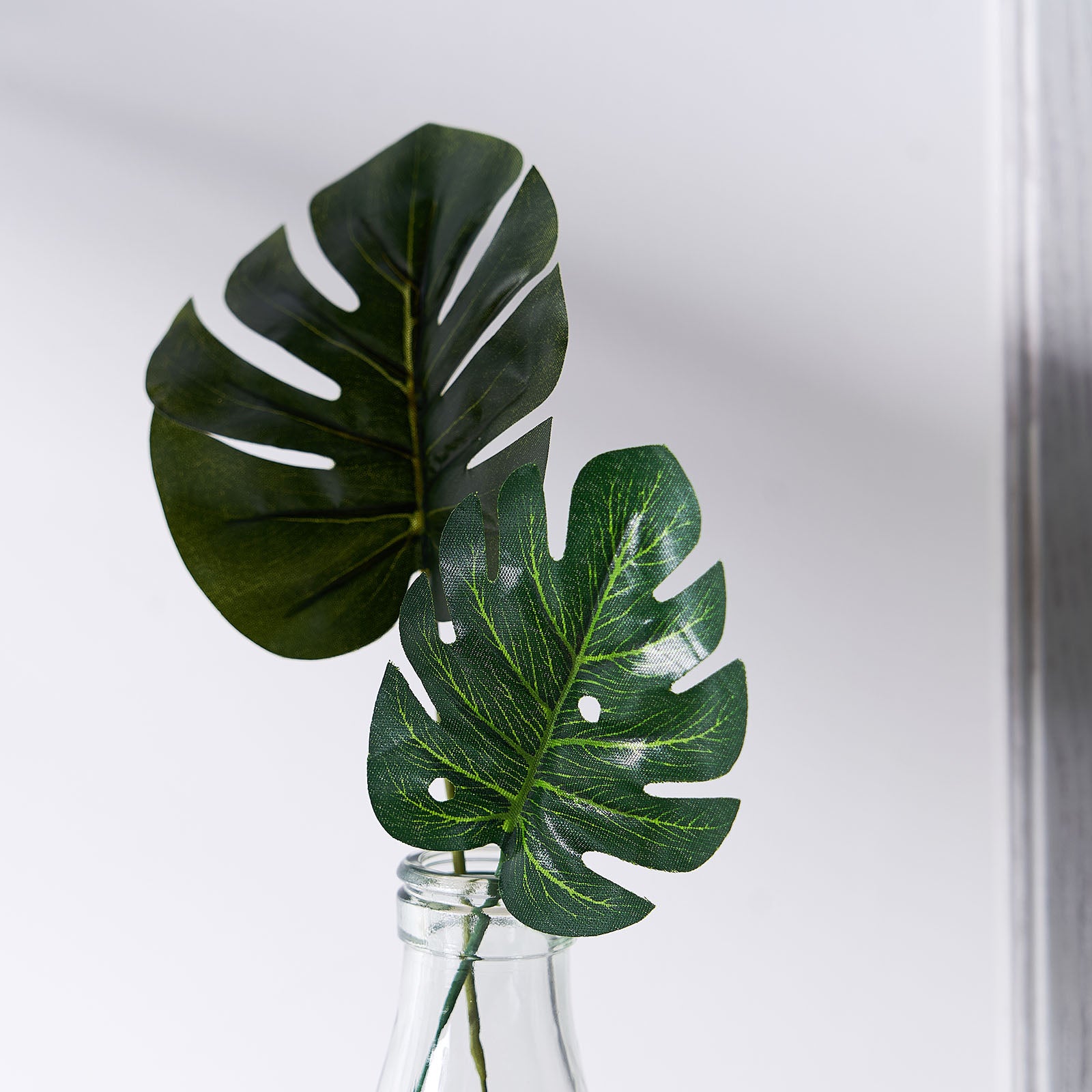 6 Stems | Assorted Green Artificial Silk Tropical Monstera Leaf Plants ...
