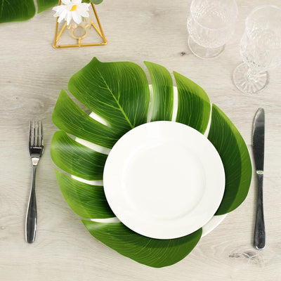 artificial monstera leaf, monstera leaf decor, artificial tropical leaves, artificial palm leaves, palm leaf decor#color_green