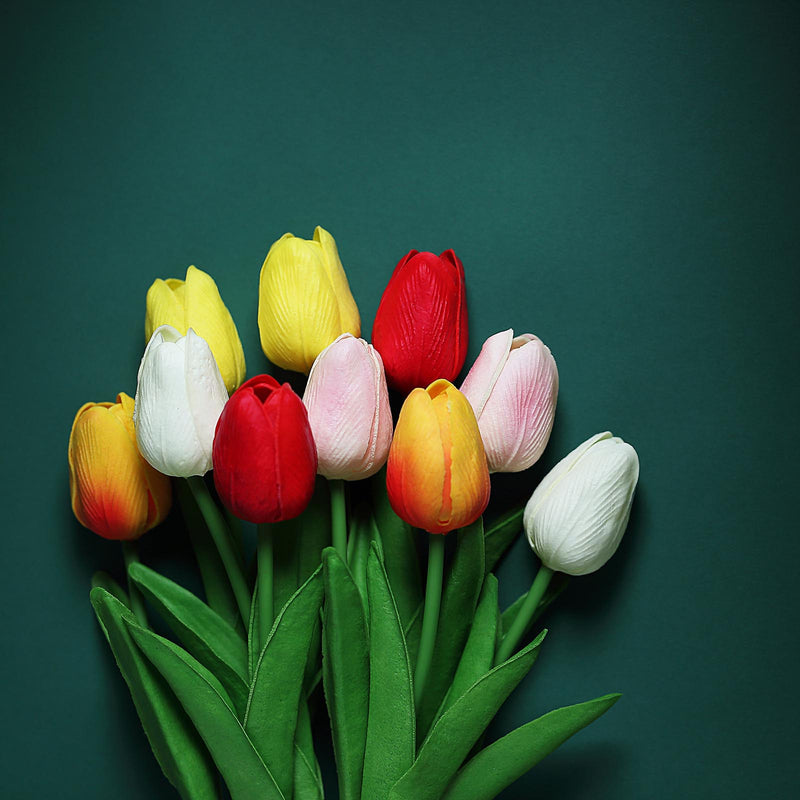 10 Stems Real Touch Artificial Foam Tulip Flower Bouquets 13