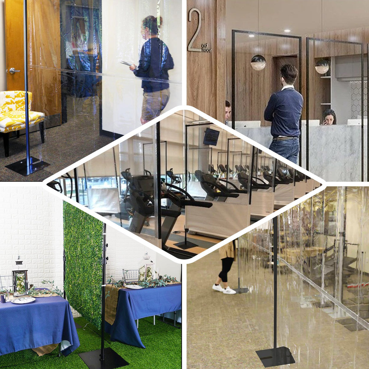 5FT x 9FT | Clear Portable Isolation Wall Kit, Floor Standing Sneeze ...