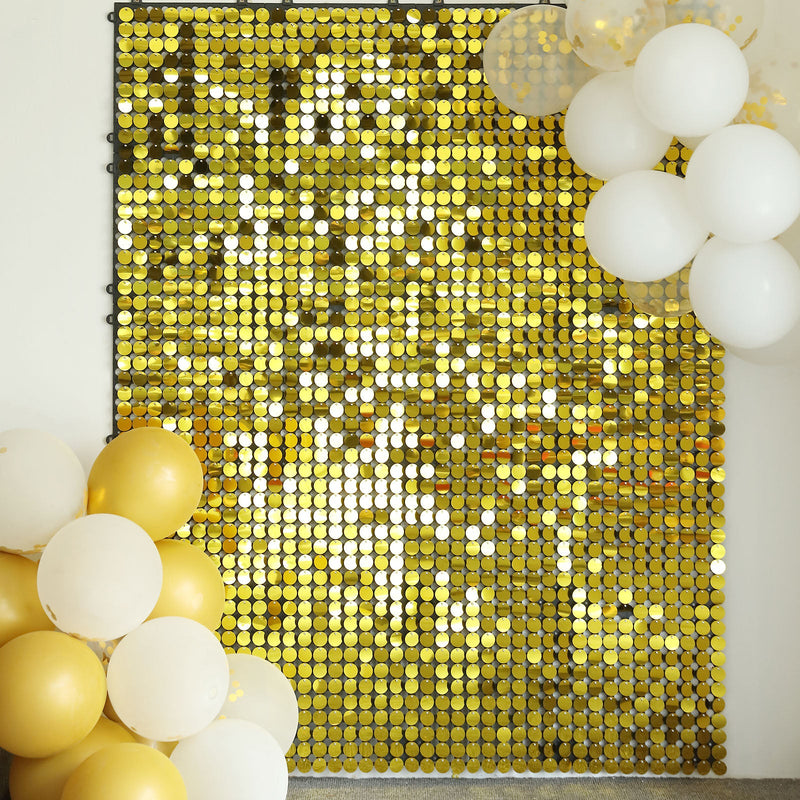 Ritzy Round Sequin Shimmer Wall Photo Backdrop Panels, Active Spangle Wall Art Décor 10 Panels 10sq.ft
