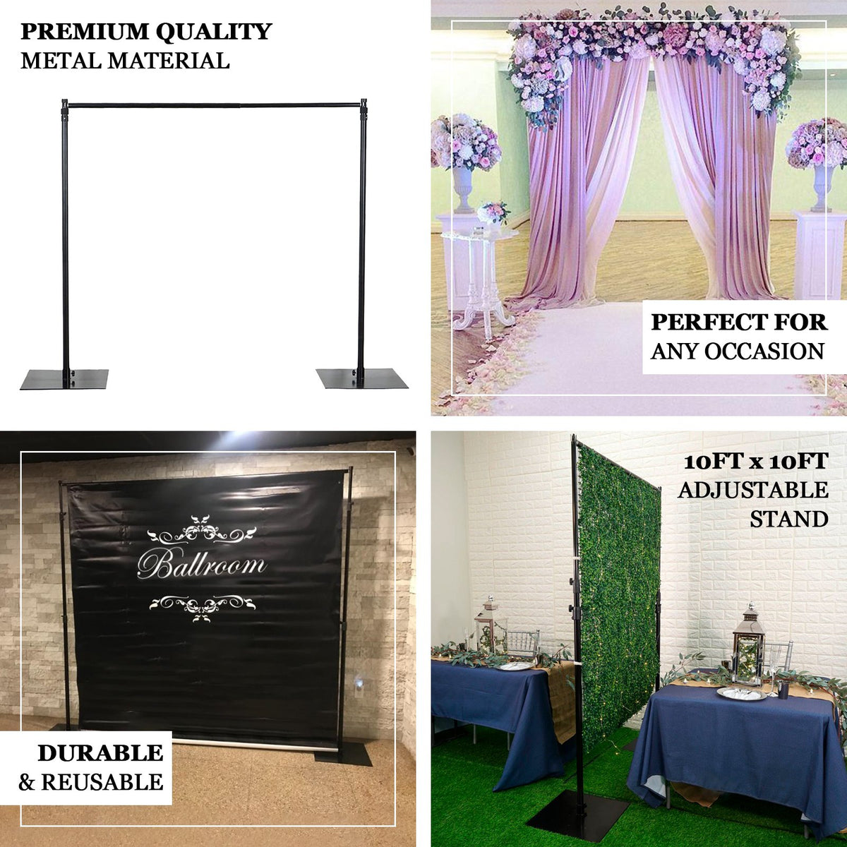 Drape Stand Metal DIY Adjustable Heavy Duty Pipe and Drape Stand Set 10ft – eHomemart