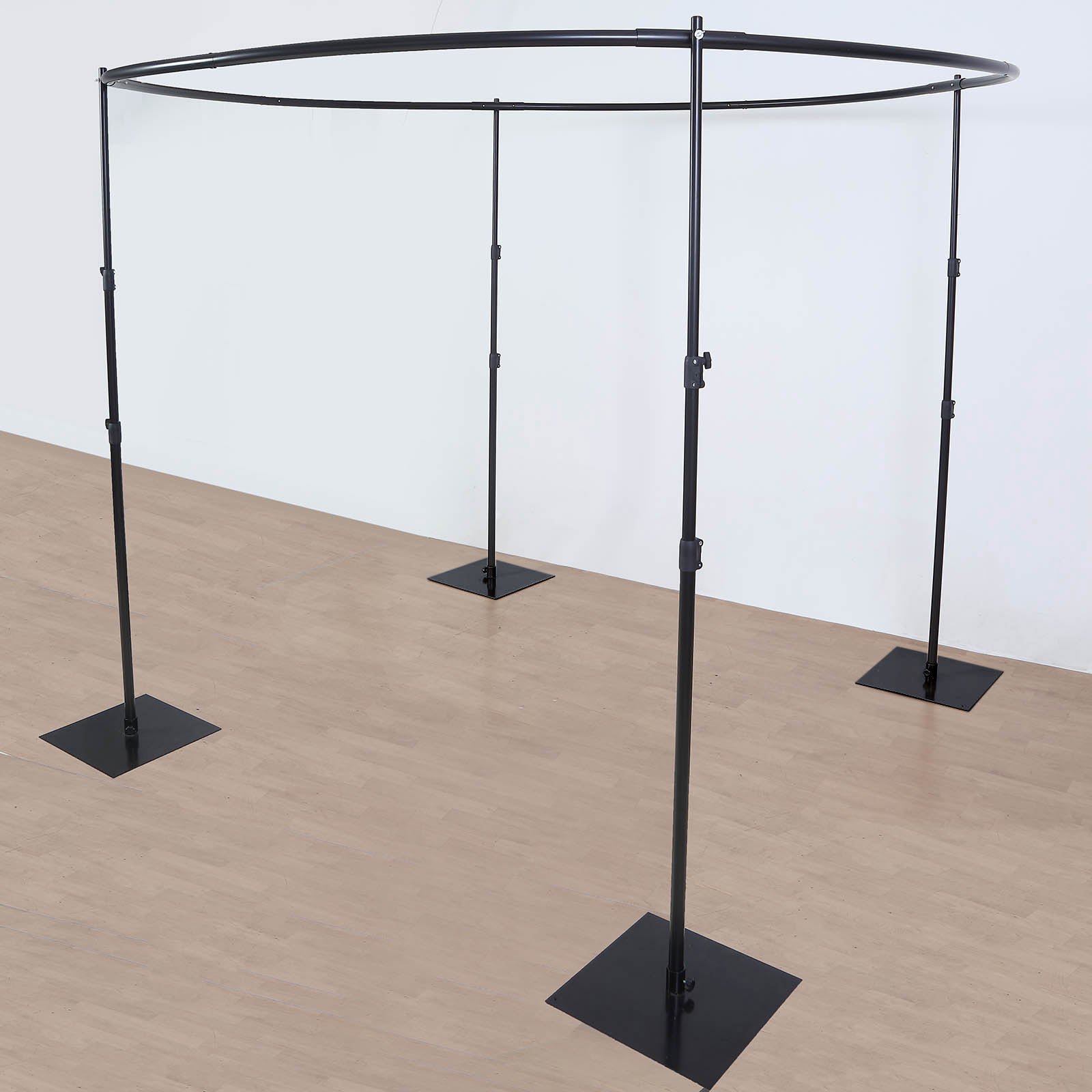 Adjustable 4-Post Circular Black Metal Arch Stand – eHomemart