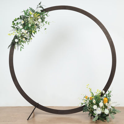 round backdrop stand, photo backdrop stand, wood backdrop, wooden arch, wooden backdrop#color_brown