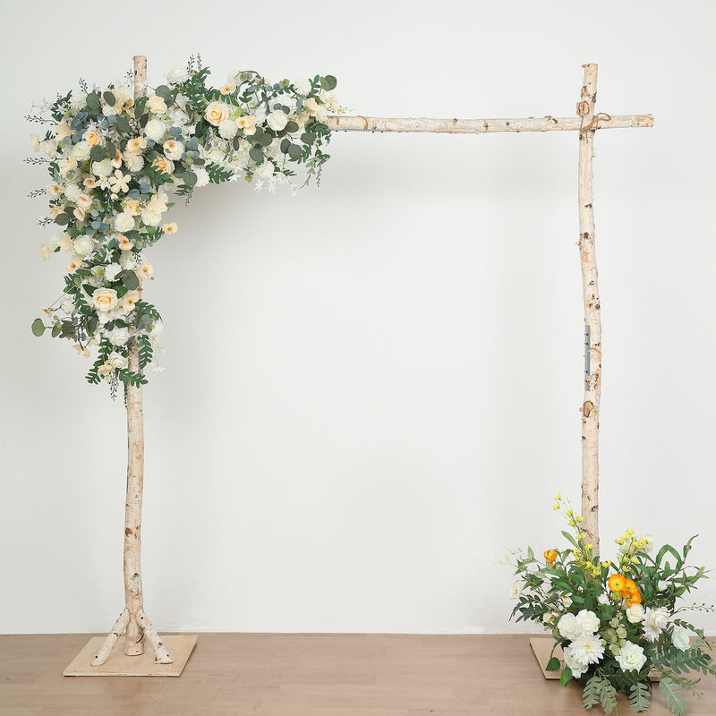 Rustic Natural Birch Wood Square Backdrop Stand 7.5ft