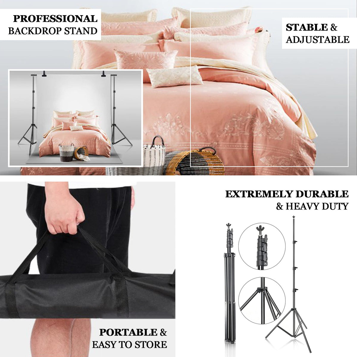 Metal DIY Adjustable Heavy Duty Pipe and Drape Stand Set 12ft – eHomemart