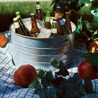 Galvanized Metal Buckets, Galvanized Ice Bucket, Metal Basket, Galvanized Beverage Tub, Metal Beverage Tub#color_parent