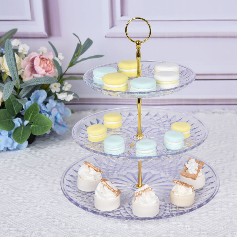 3-Tier Clear Acrylic Sunflower Cut Riser, Dessert Display Stand 12