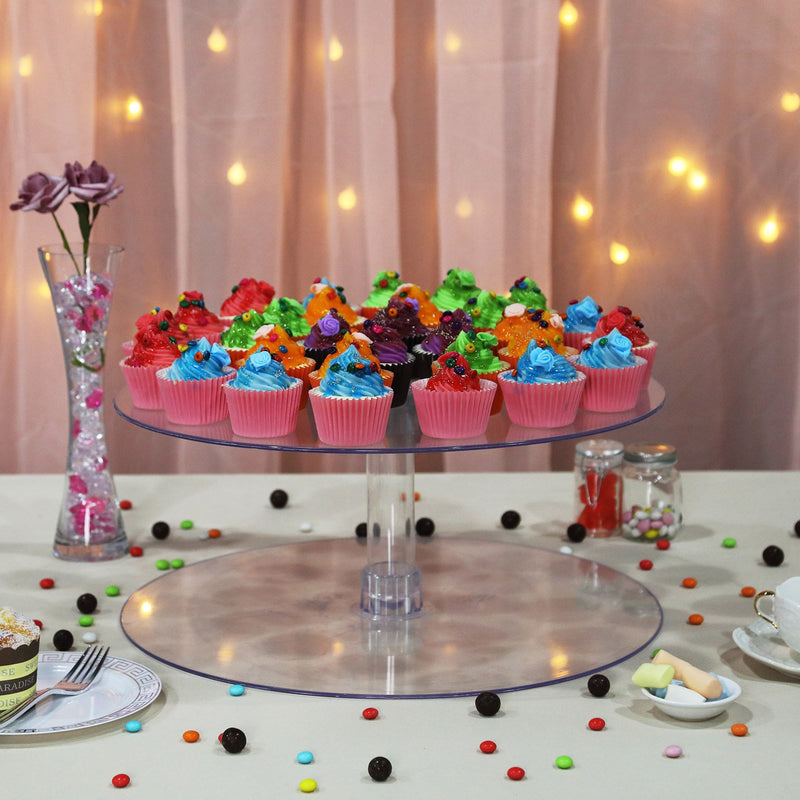 2-Tier Round Acrylic Riser | Plastic Display Stand