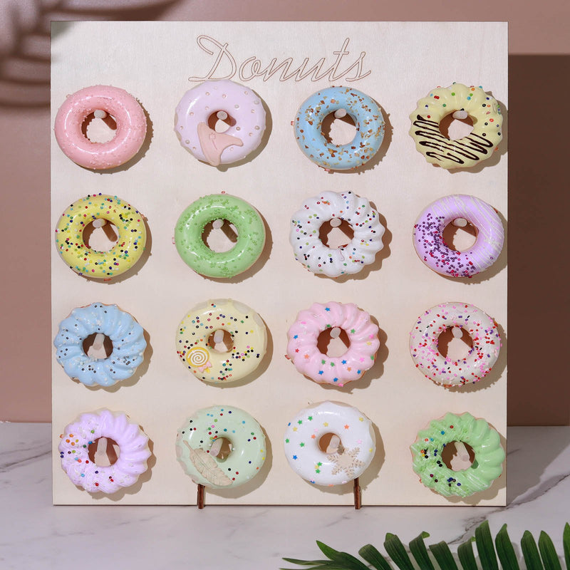 Donut Bar Wall Display Stand Rectangle Detachable Board Dessert Holder 19