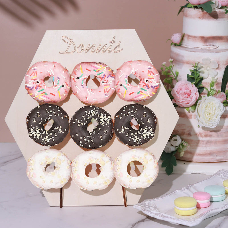 Donut Bar Wall Display Stand Hexagon Detachable Board Dessert Holder 13