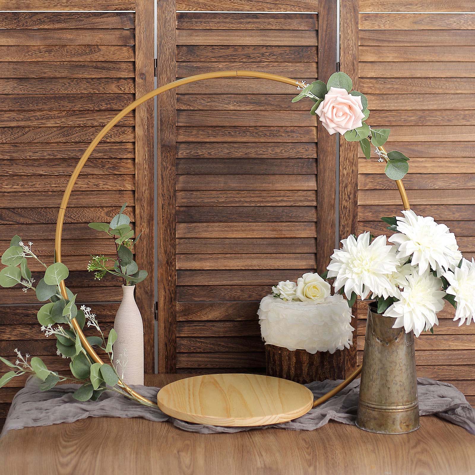 Gold Round Metal Arch Riser, Floral Centerpieces Display Stand With ...