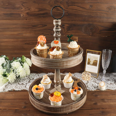tiered cupcake stand, wood cupcake stand, rustic cupcake stand, decorative tiered tray, two tier tray#color_parent