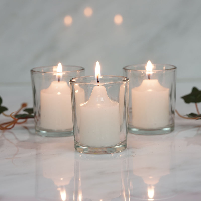 12 Pack Glass Votive Candle Holder Set, Tealight Holders 2.5