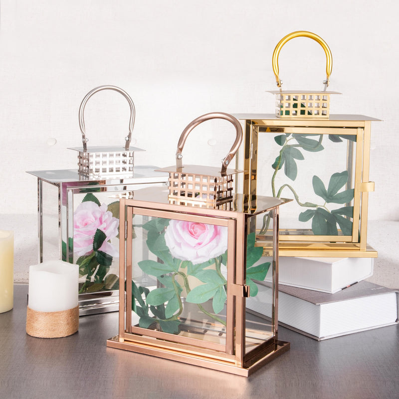 Cage Top Stainless Steel Candle Lantern Centerpiece Outdoor Metal Patio Lantern 10