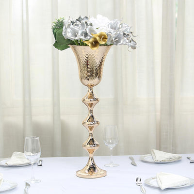 trumpet vase, gold trumpet vase, trumpet vase centerpieces, metal flower vase, gold metal vases#size_parent