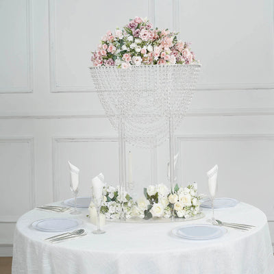 acrylic pedestal, acrylic flower stand, 	 acrylic centerpiece stand, centerpiece chandelier, chandelier table centerpiece#color_clear